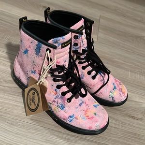 Pink rainbow burst Dr. Martens